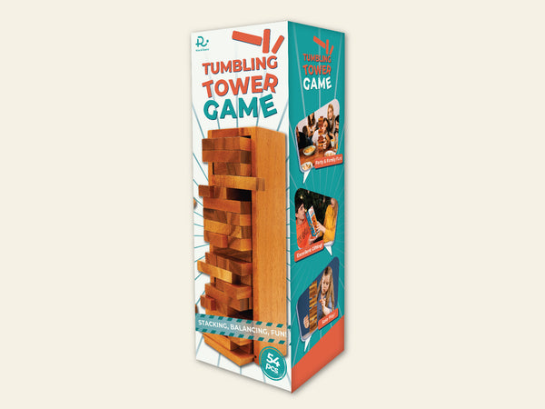 Row & Round Tumbling Tower Stacking Game for Adults Party Family Backyard and Tabletop Game to Enjoy Fun Lawn