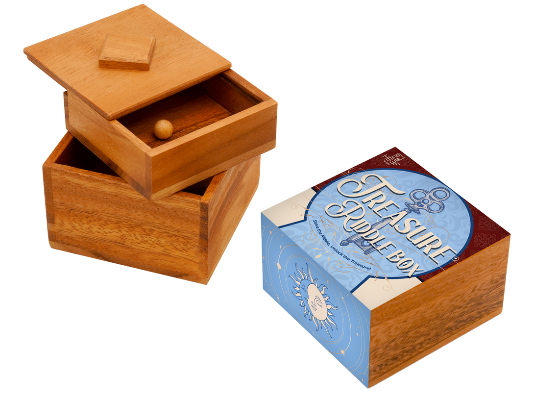Treasure Riddle Box Secret Wooden Puzzle with Hidden Compartment Brain ...