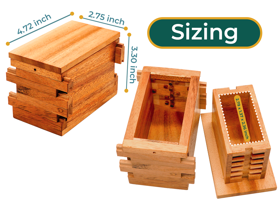 Jigsaw Safe Box Puzzle Small Wooden Trick Hidden Compartment