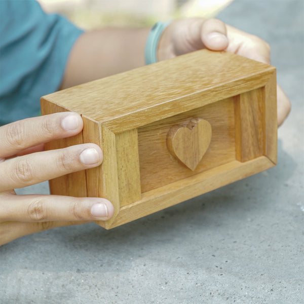 Secret Heart Box Small Secret Wooden Gift Cash 3D Puzzles for Adults Games Card Treasure Hidden Money