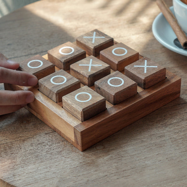 BSIRI XO Blocks (L) Tic Tac Toe Board Games-Ideal for Kids Games, Family  Games and Game Night for Adults, Farmhouse Decor for Coffee Table Decor